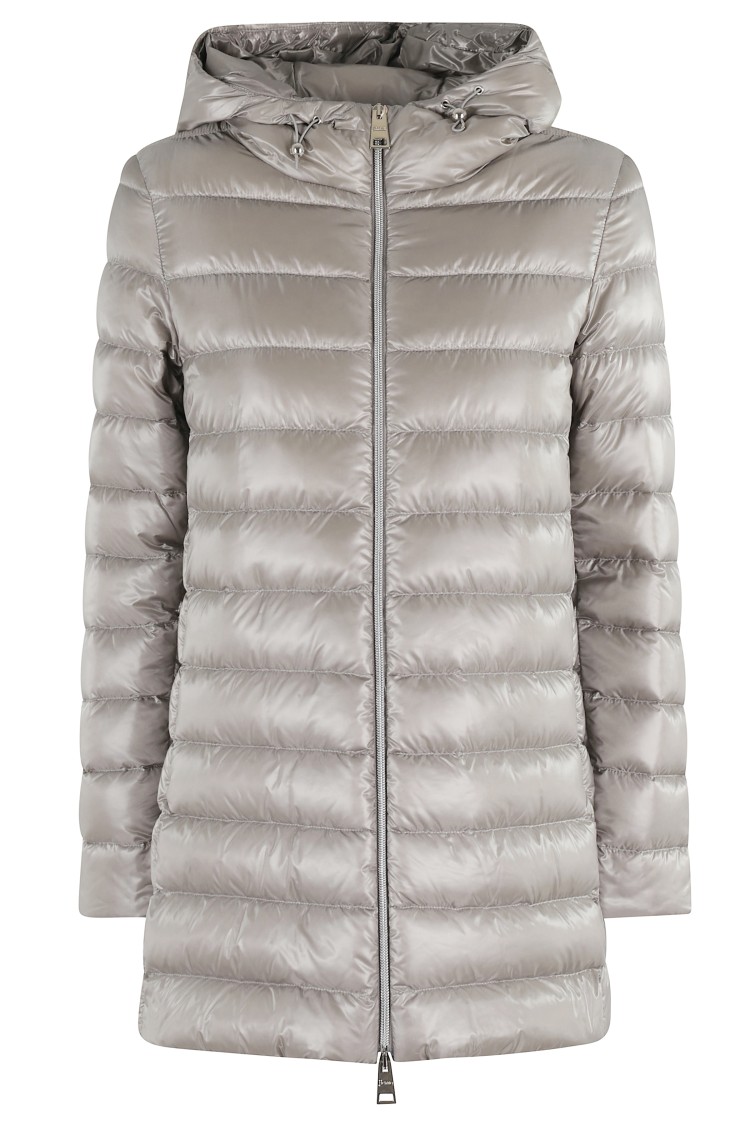 Herno A-shape Puffer Jacket In Silver
