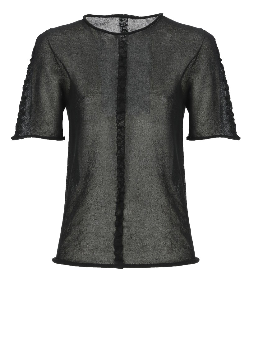 Uma Wang Short Sleeved Knitted Top In Grey