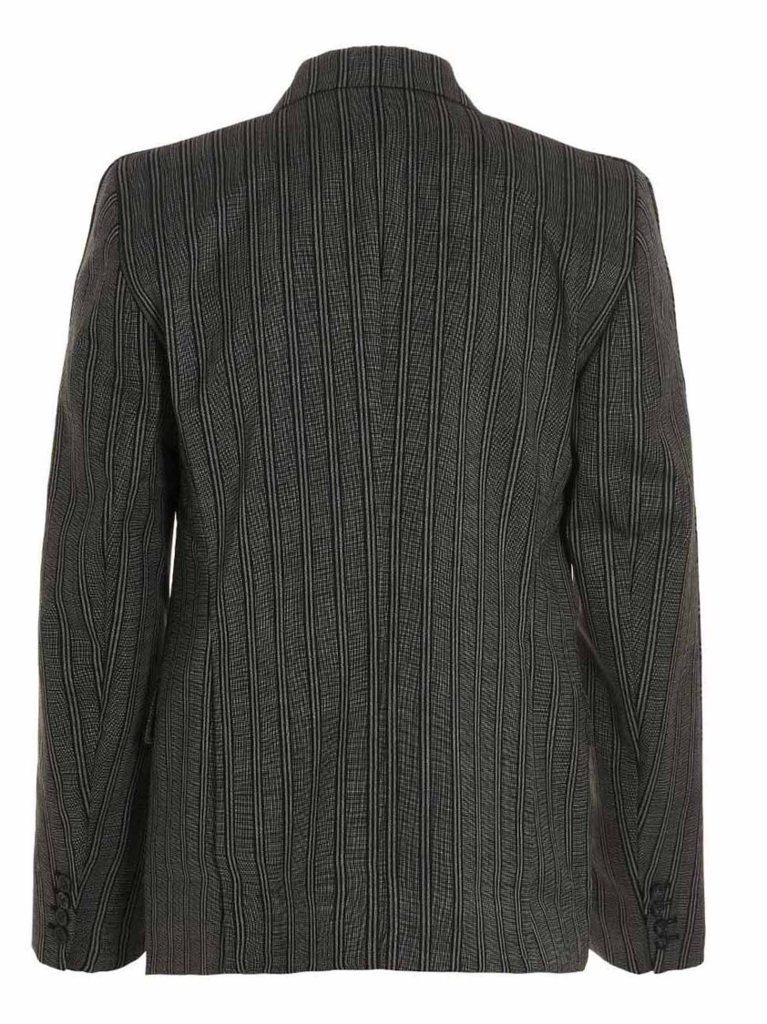 Vtmnts Tonal Double Breasted Tailored Blazer Black In Black