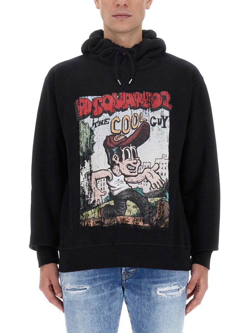 Dsquared2 Dsquared Men Sweatshirt With Logo Print In Black