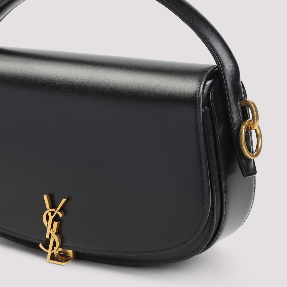 Saint Laurent Black Leather Shoulder Bag In Black