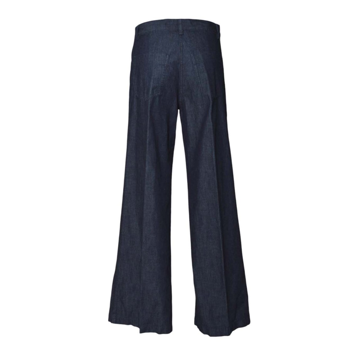Aspesi Blue Cotton Denim Wide-leg Trousers