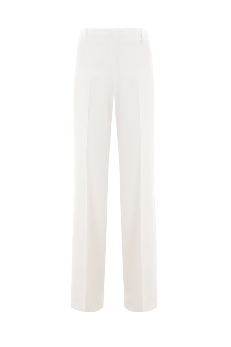 ERMANNO SCERVINO ERMANNO SCERVINO TAILORED WHITE TROUSERS WITH SUBTLE PLEATS