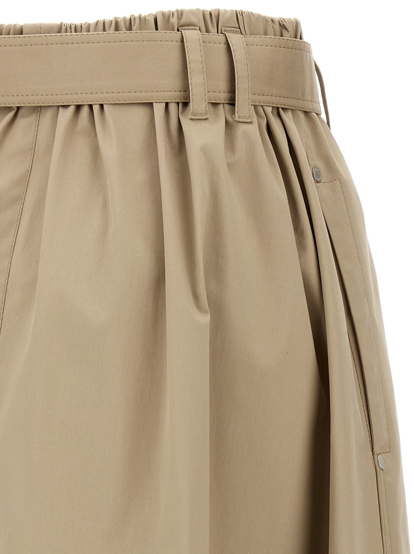 Brunello Cucinelli Cotton Midi Skirt With Elastic Waistband