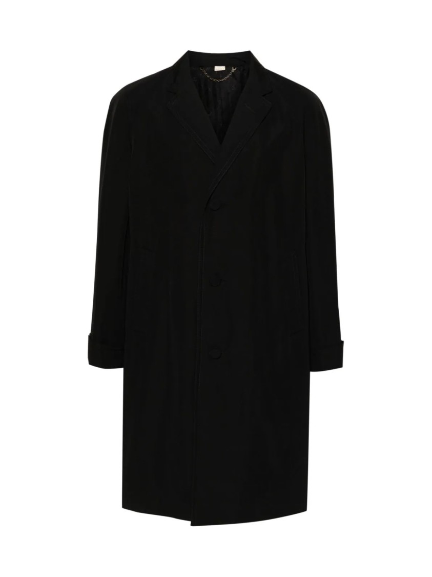 Gucci Single-breasted Cotton Poplin Coat In Black