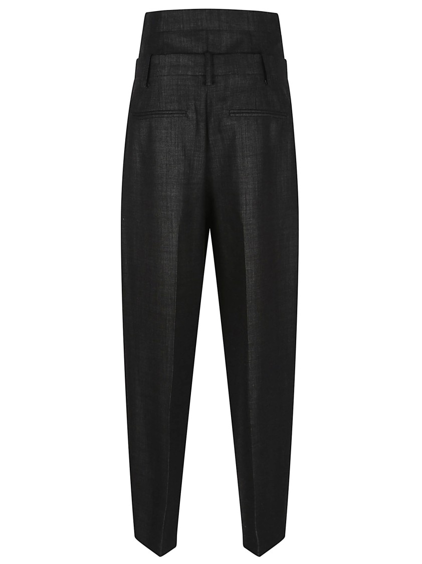 Victoria Beckham Double Waistband Pleated Wool Blend Pants