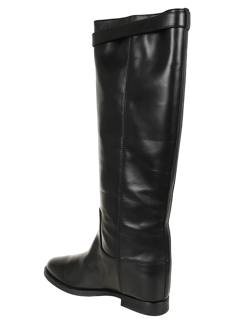 Via Roma 15 Ankle Boots With Hook-and-eye Strap In Black