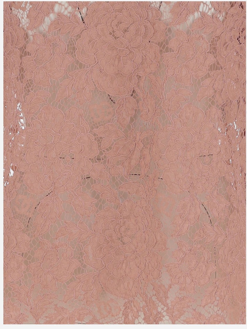 Dolce & Gabbana Dolce&gabbana Pink Lace T Shirt In Pink