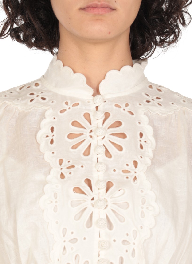 Zimmermann Acacia Broderie Mini Dress Ivory In White