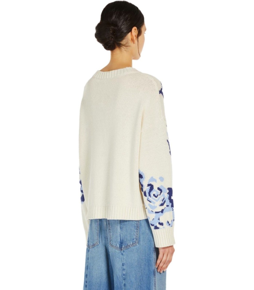 Shop Max Mara Fabian Ivory Crewneck Jumper In Neutrals