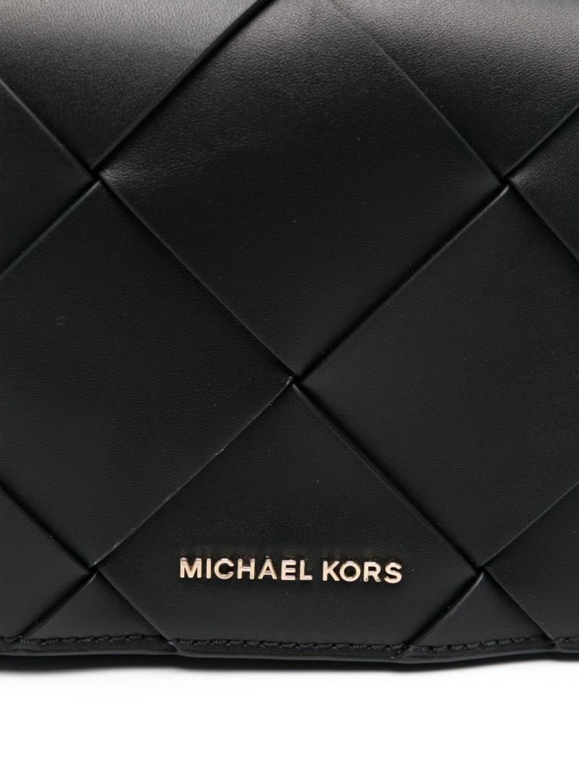 Shop Michael Kors Quilted Shoulder Bag With Chain Strap And Polished Finish