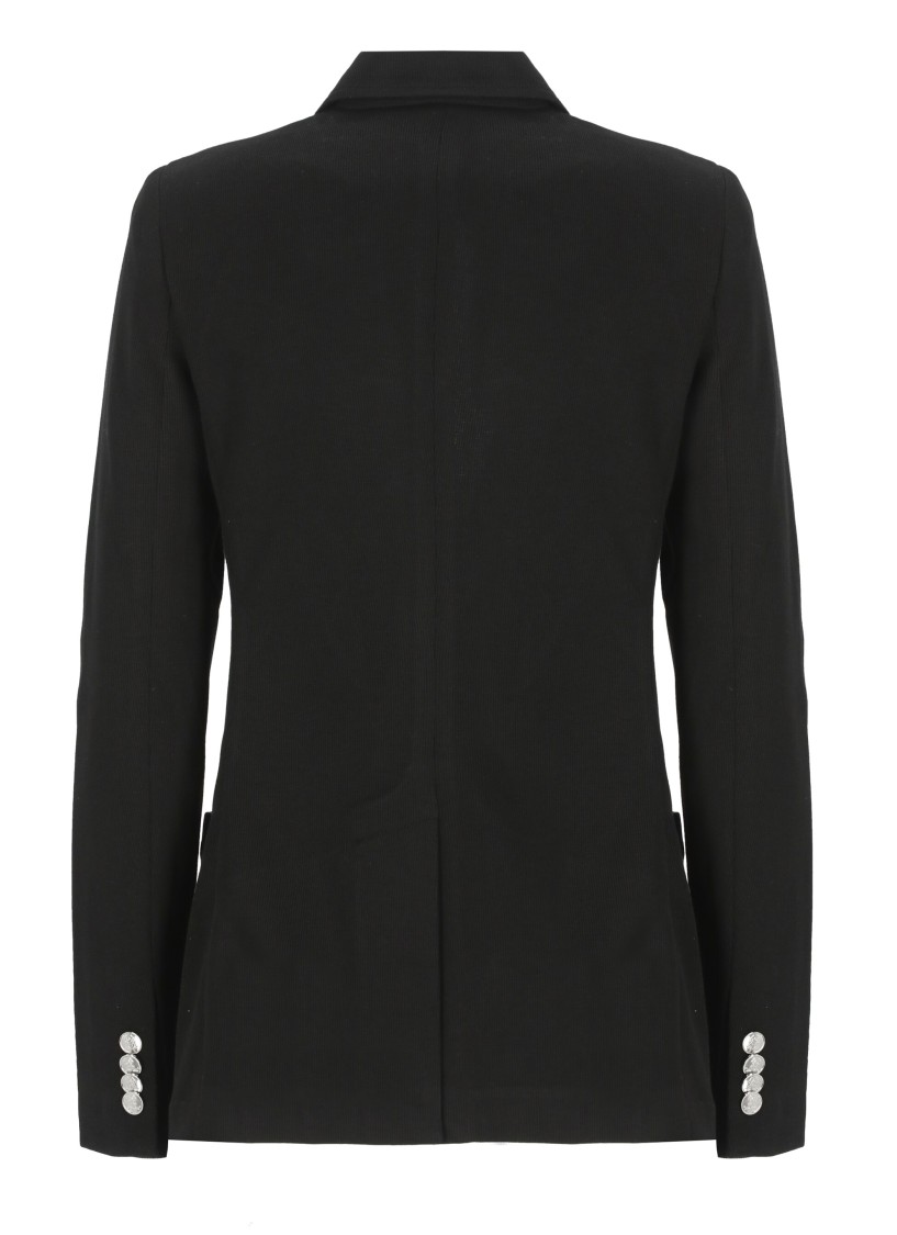 Shop Polo Ralph Lauren Tailored Black Cotton And Viscose Blazer