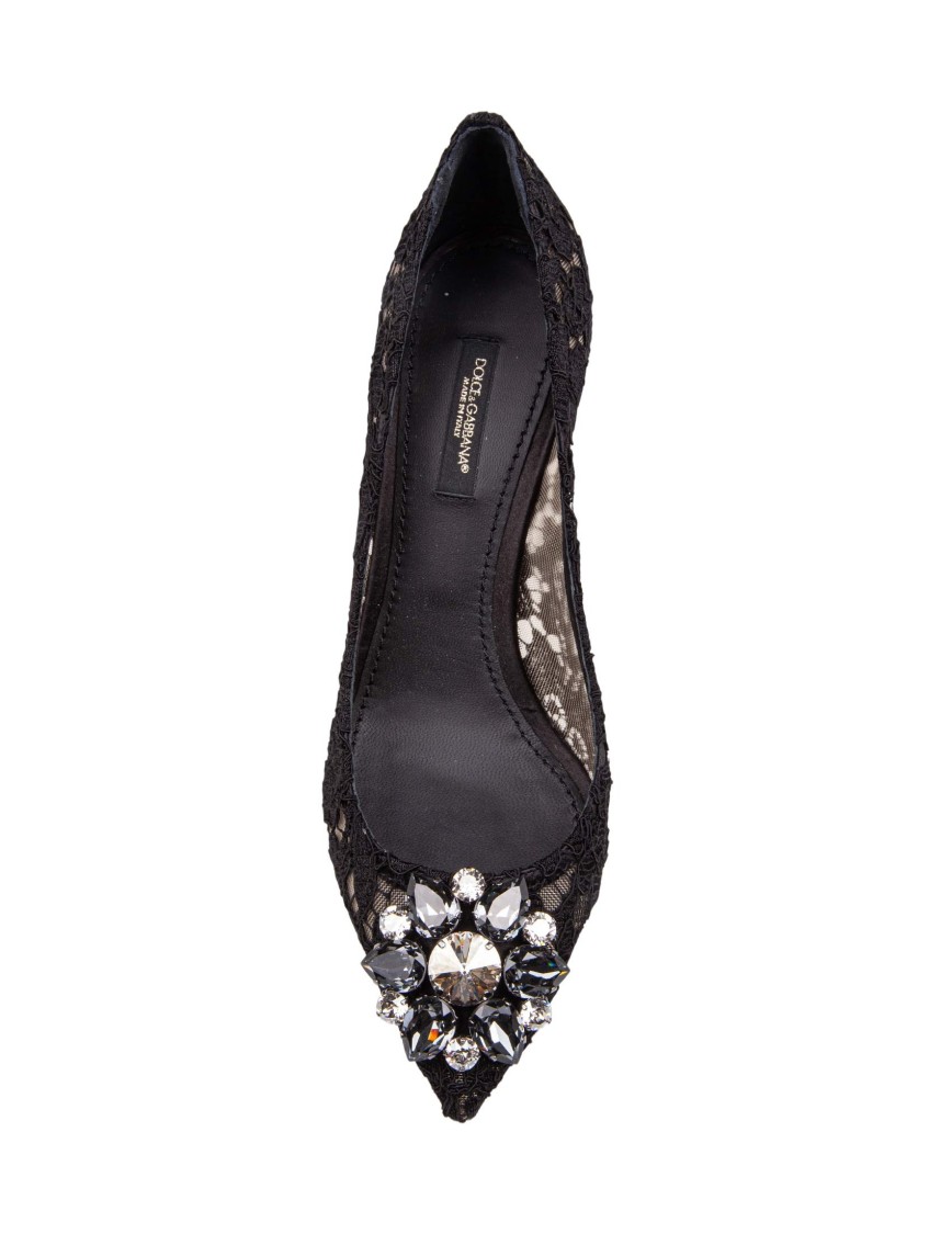 Dolce & Gabbana Bellucci 90 Crystal-embellished Pumps In Taormina Lace In Blue