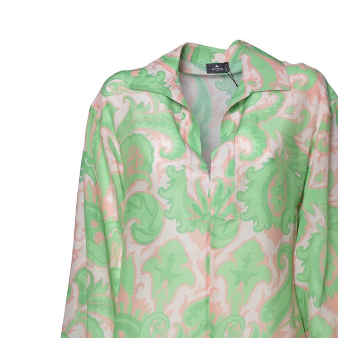 オールインワン・サロペット Etro Pink And Green Cotton-Silk Shirt Dress Etro Pink And Green Cotton-silk Shirt Dress In Multi | ModeSens