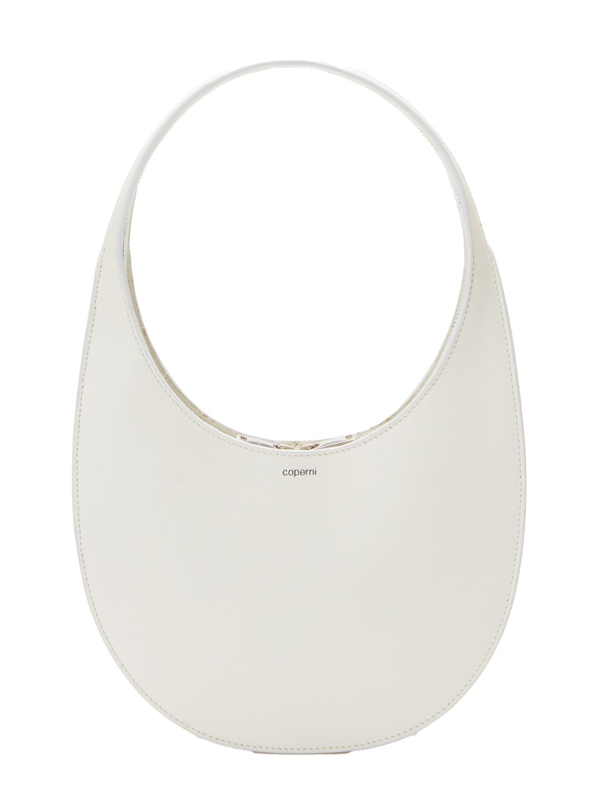 COPERNI COPERNI CURVED WHITE LEATHER HANDBAG 