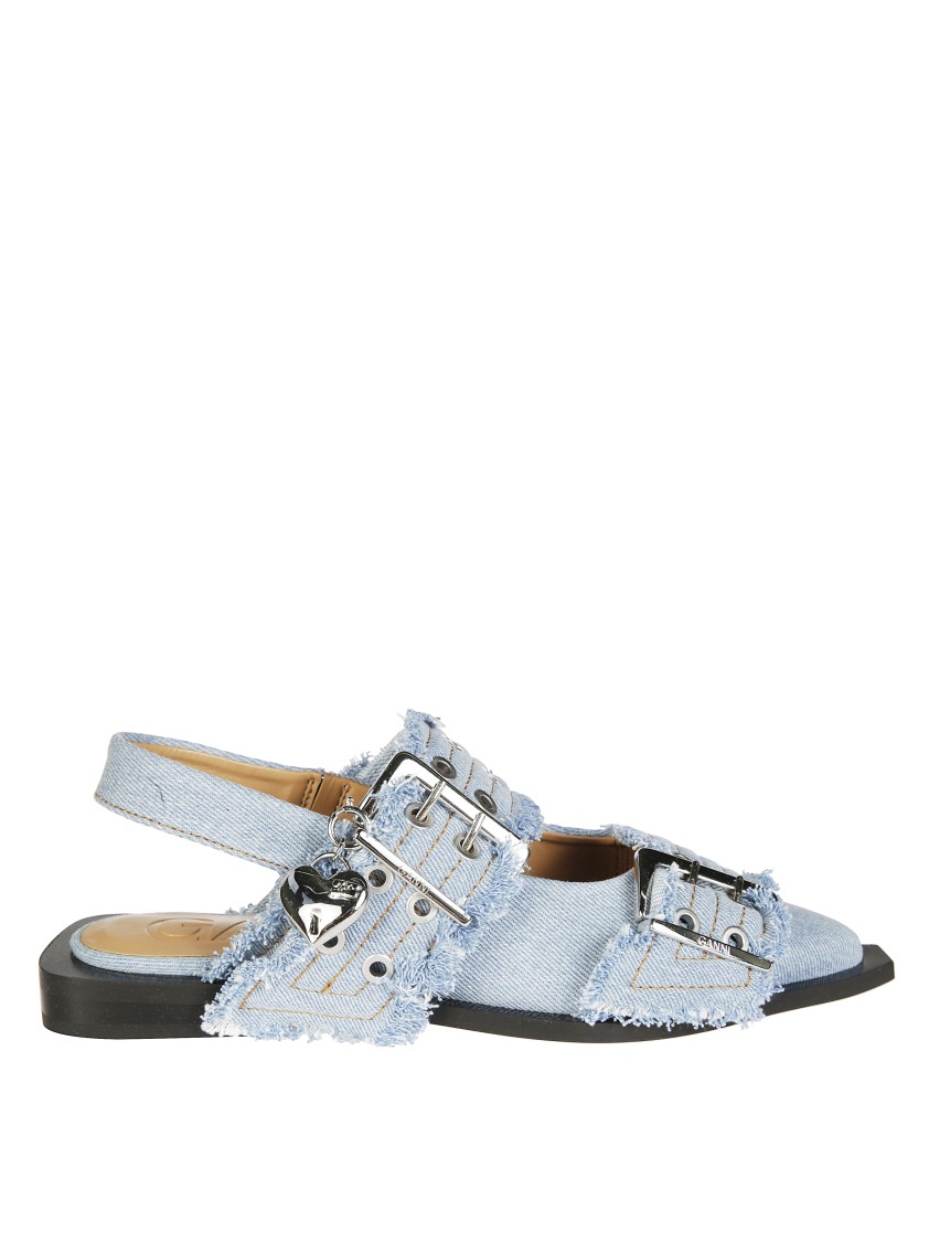 Ganni Charms Denim Ballerina
