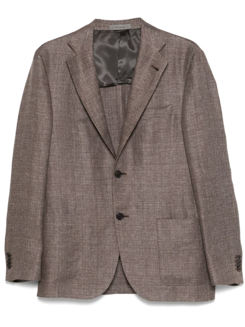 Corneliani Tailored Brown Jacket With Notch Lapels In Brown