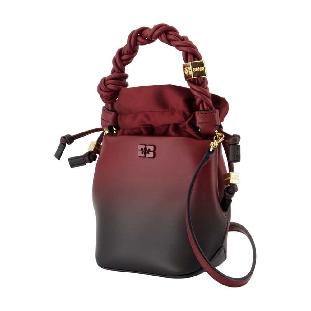 トートバッグ Ganni Bou Bucket Mini Purse - Ganni - Leather - Burgundy Burgundy Burgundy Mini GANNI Bou Bag | GANNI US