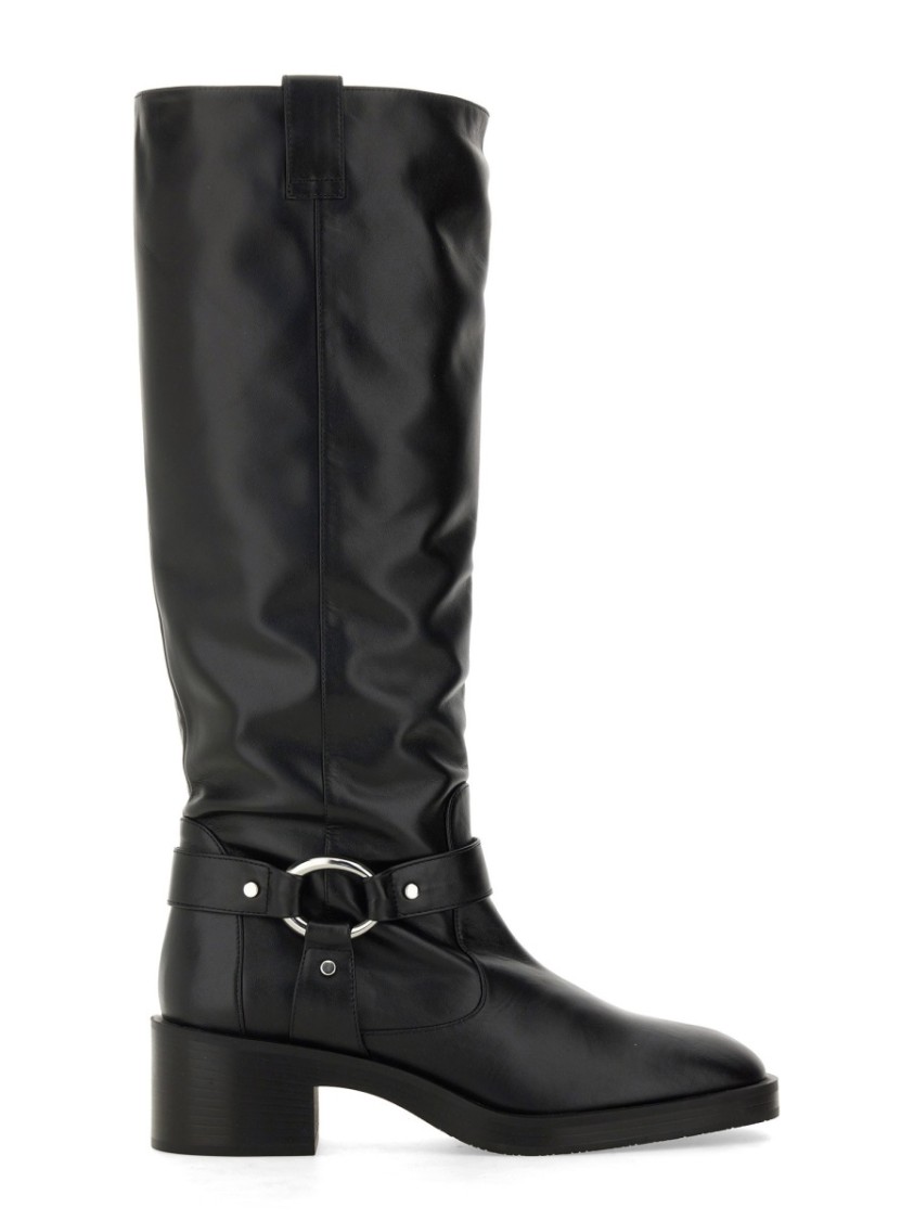 Stuart Weitzman Biker Jax Knee-high In Black