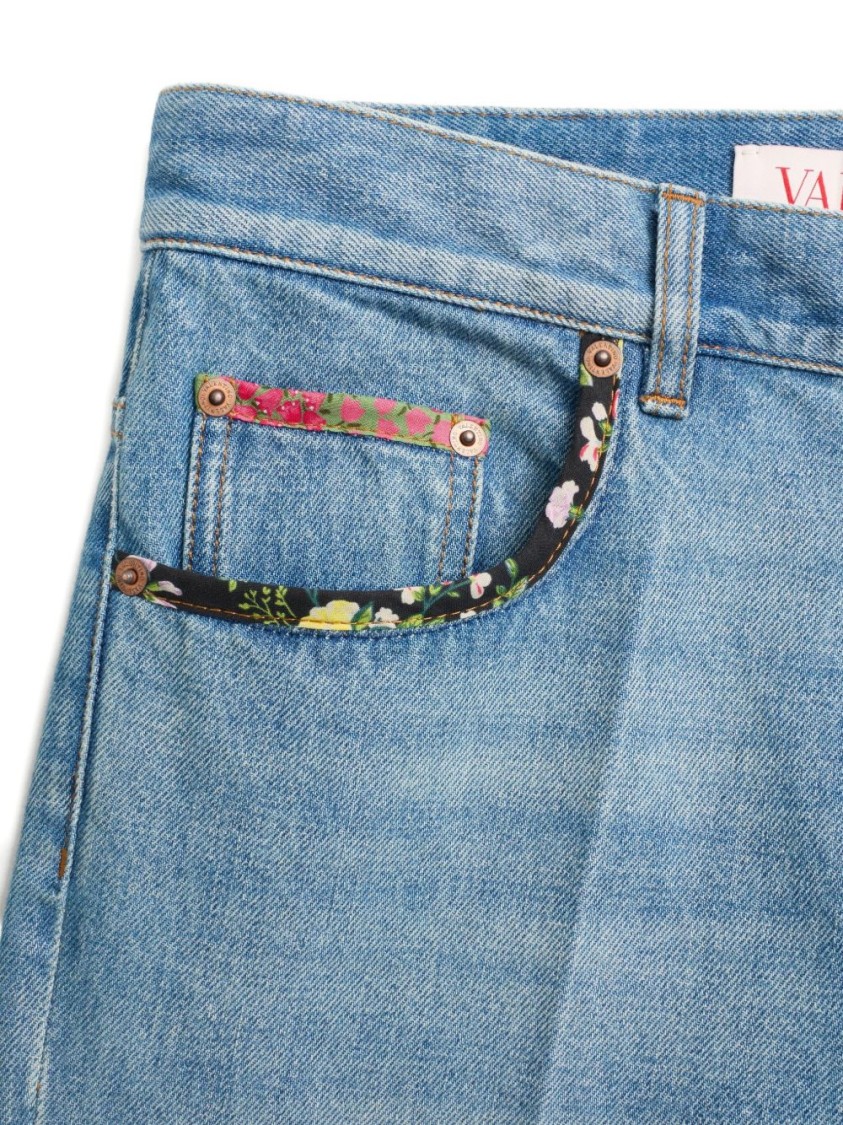 Valentino Straight-fit Denim Pants With Colorful Embellishments
