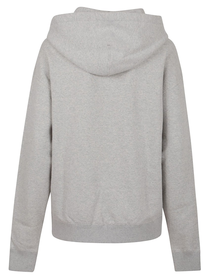 Jil Sander Pure Cotton Sweatshirt With Contrasting Drawstring Hood In Gray