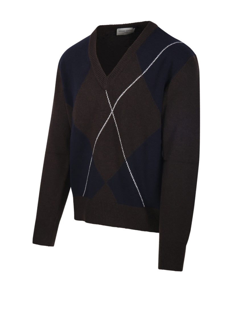 Officine Generale Manolo Sweater In Brown