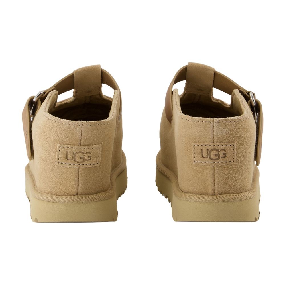 Shop Ugg W Goldenstar Hi Clog Mules - Leather - Beige