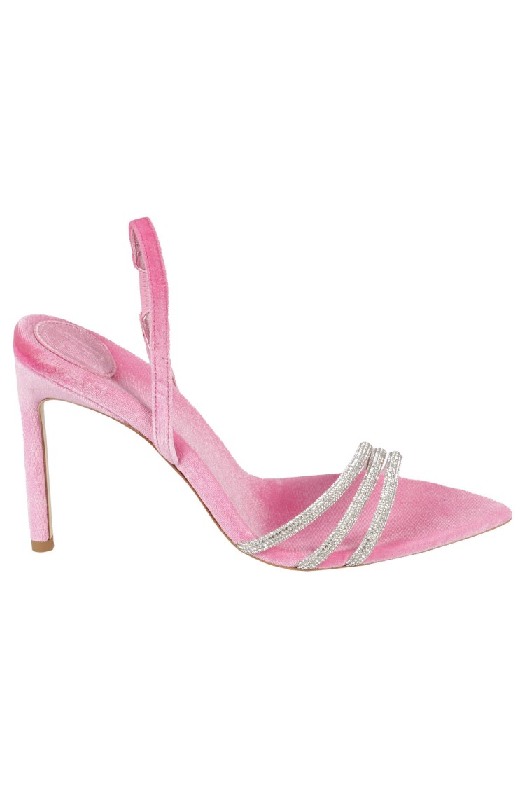 Bettina Vermillon Pink Velvet Sandal In Pink
