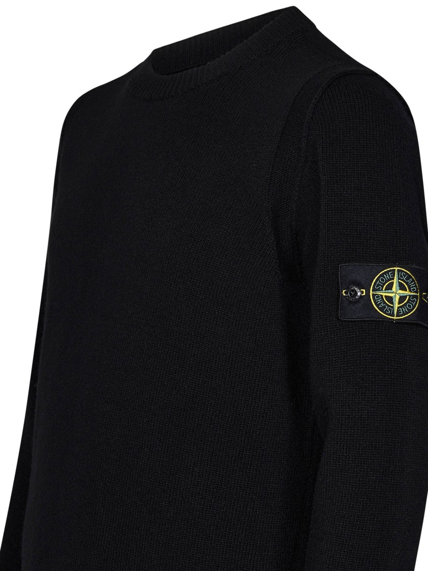 Shop Stone Island Black Crew Neck Sweater