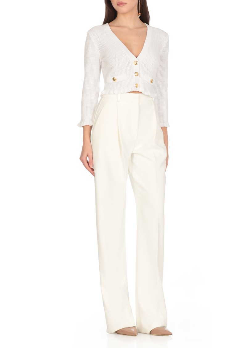 Shop Elisabetta Franchi Ivory Viscose Sweater In White