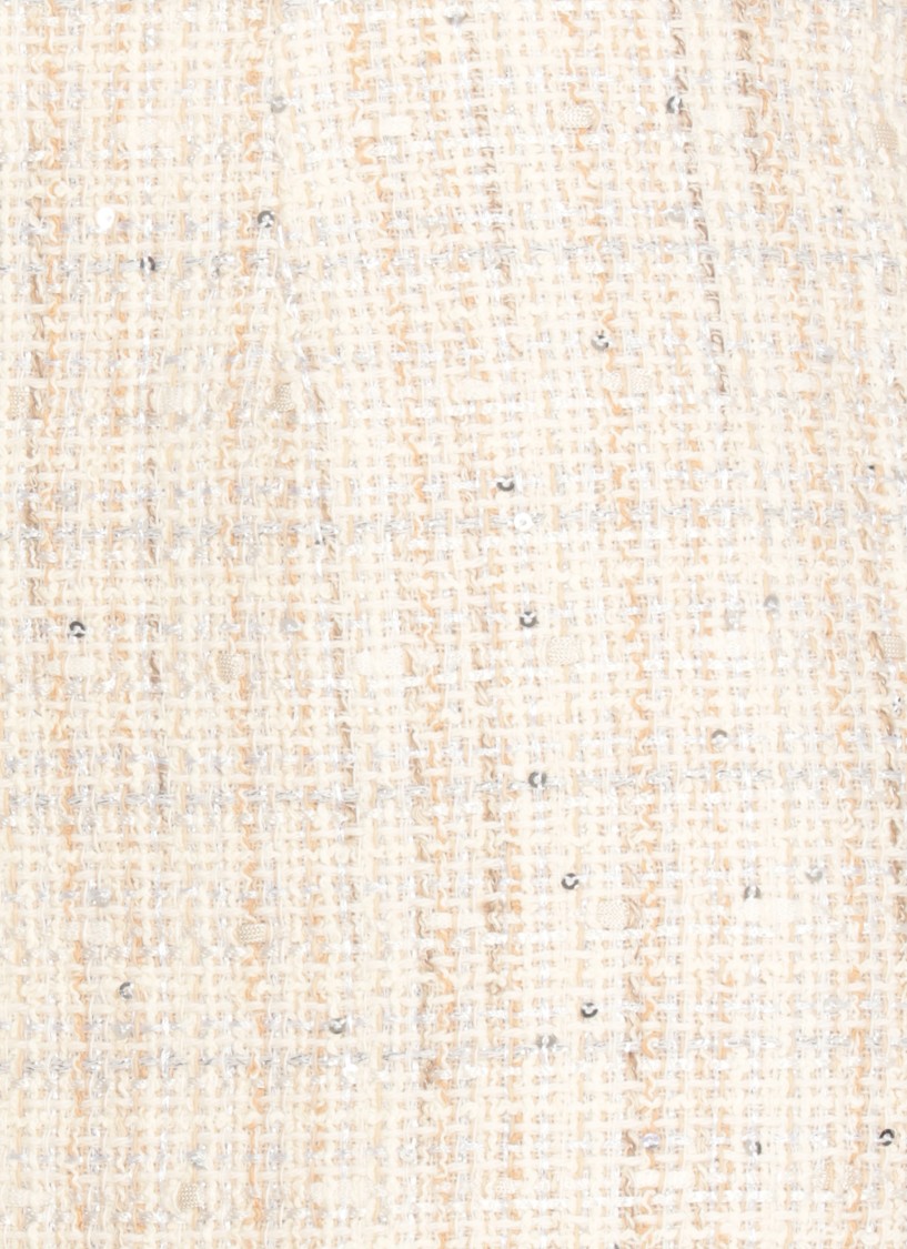 Tagliatore Sequin-embellished Tweed Mini Skirt In White
