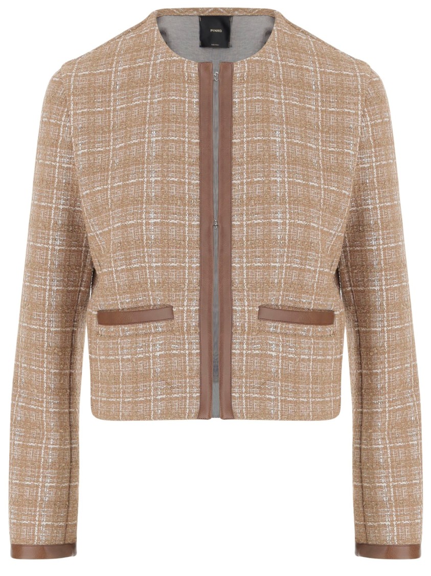 Pinko Checked Jacket In Pink