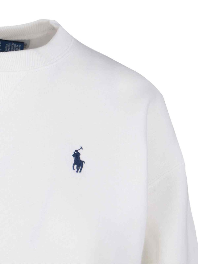 Polo Ralph Lauren Logo Crewneck Sweatshirt In White