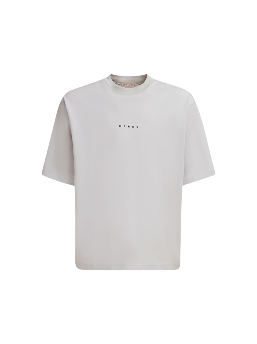 Marni White Cotton T-shirt With Logo Print