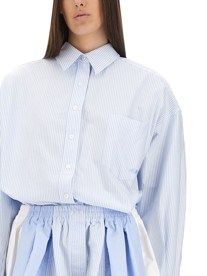 Alexander Wang Women Short Striped Overalls In Blue