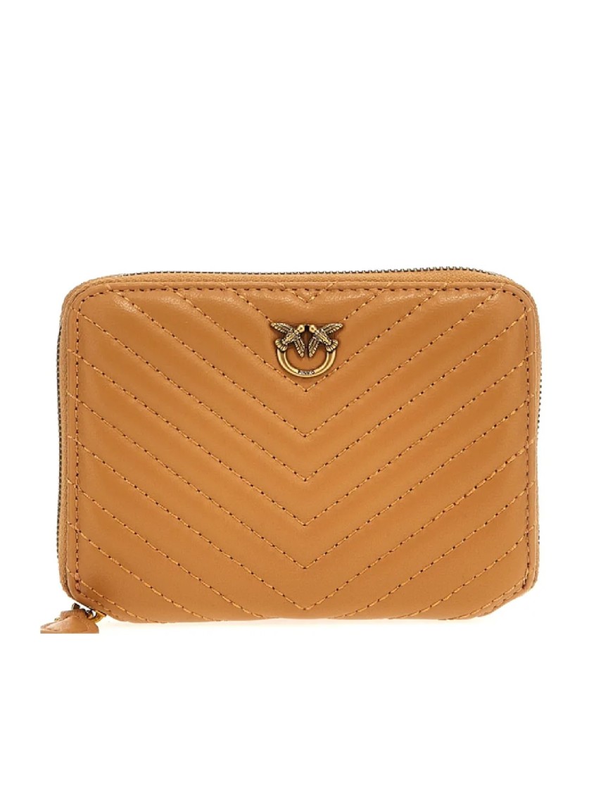 PINKO PINKO QUILTED CHEVRON ZIP-AROUND WALLET