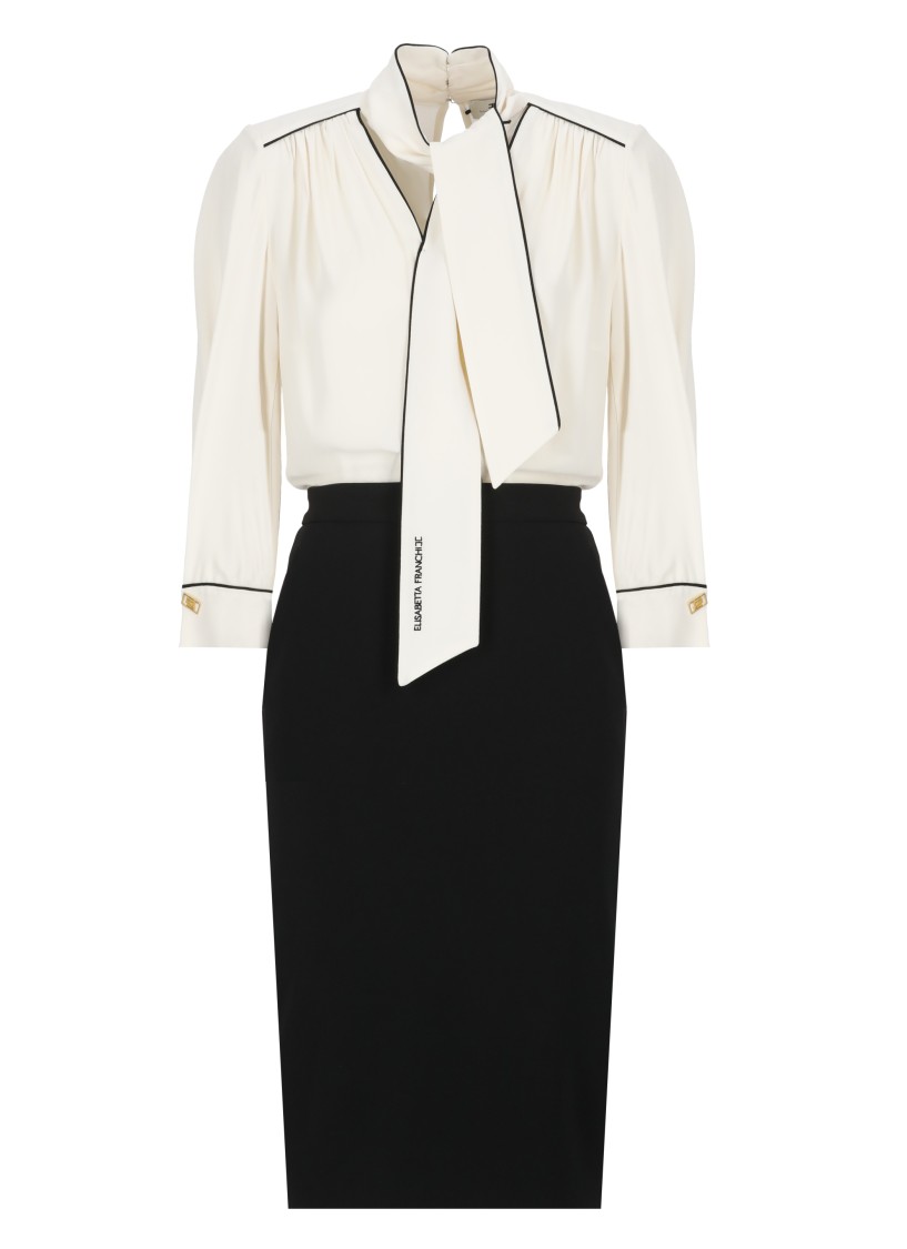 ELISABETTA FRANCHI ELISABETTA FRANCHI IVORY CREPE DRESS