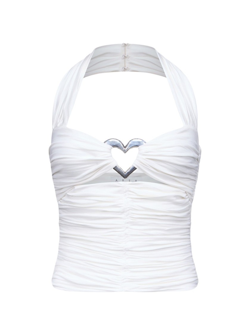 Shop Area Heart Ruched Halter Top