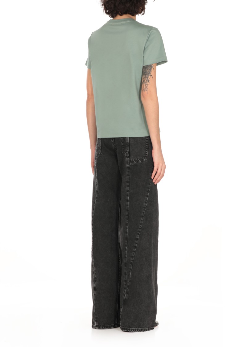 Lanvin Embroidered T-shirt In Green