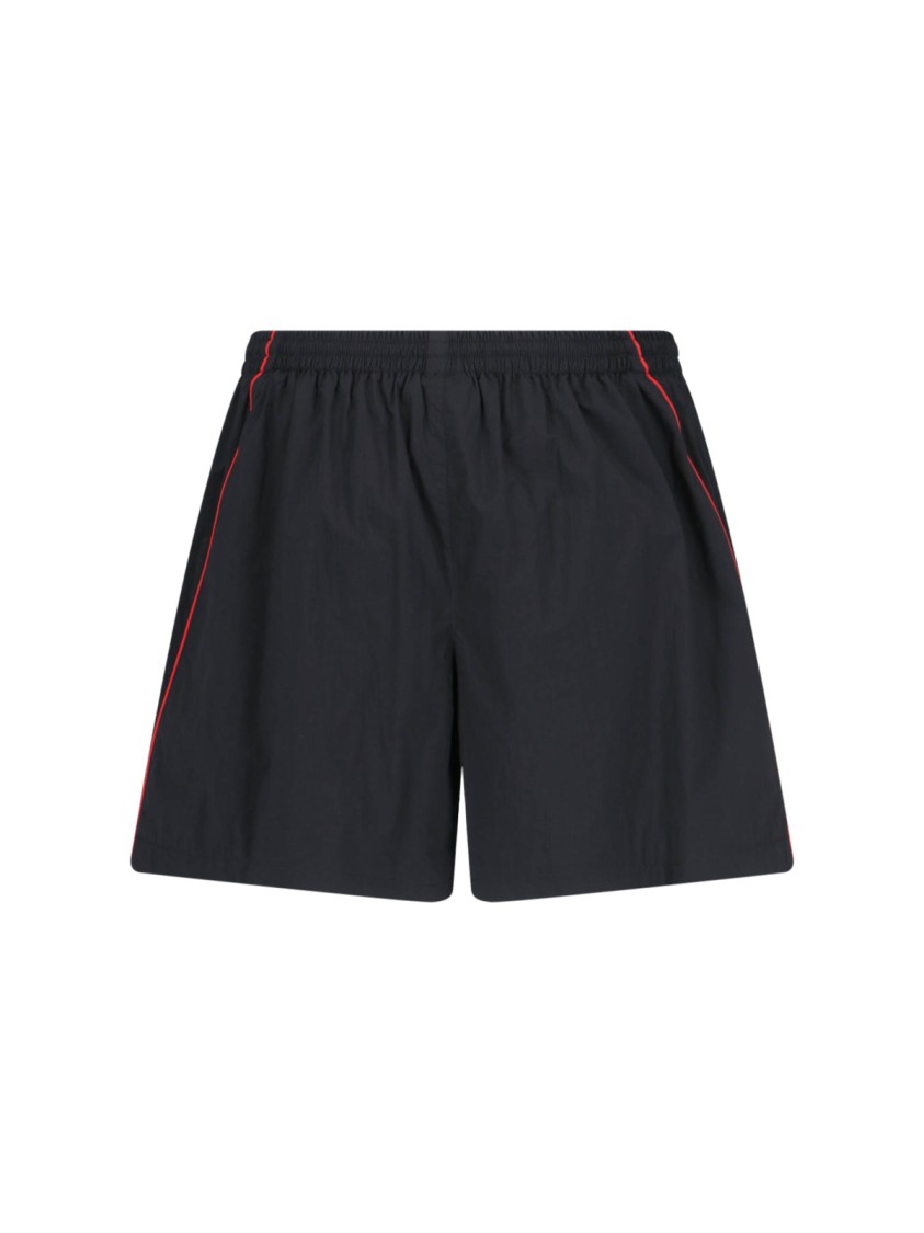 Balenciaga Black Technical Fabric Short With Logo