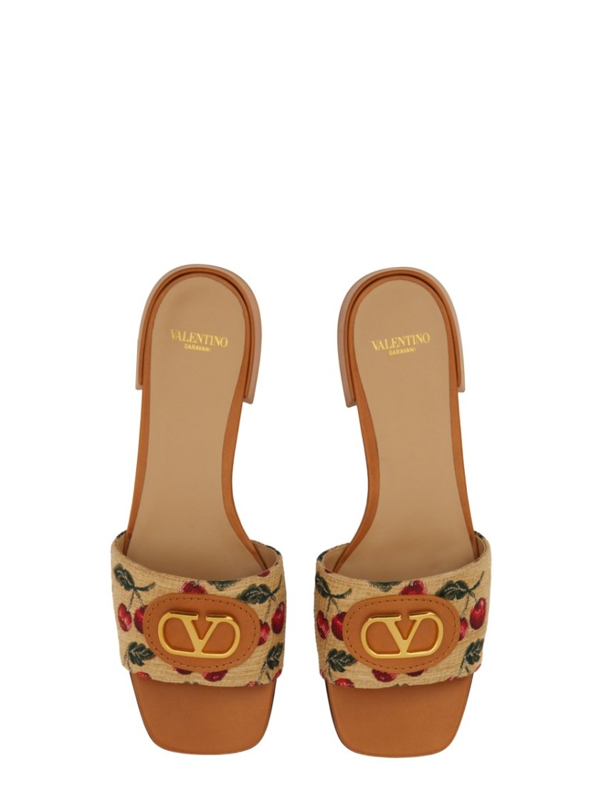 Valentino Garavani Vlogo Signature Slide Sandal In Multi