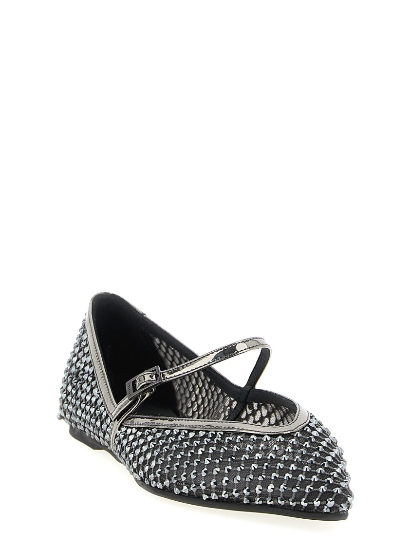 Le Silla Grey Pointed Toe Ballet Flats In Gray
