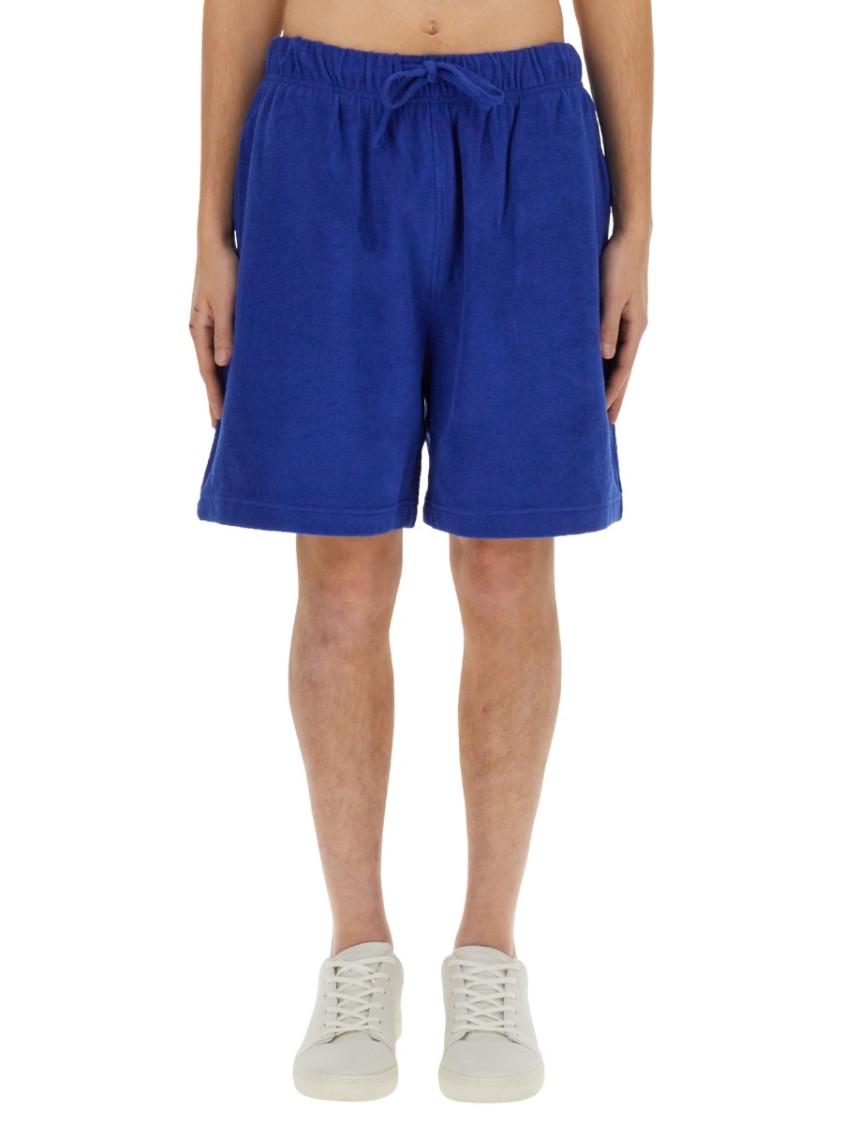 Burberry Men Cotton Bermuda Shorts In Blue