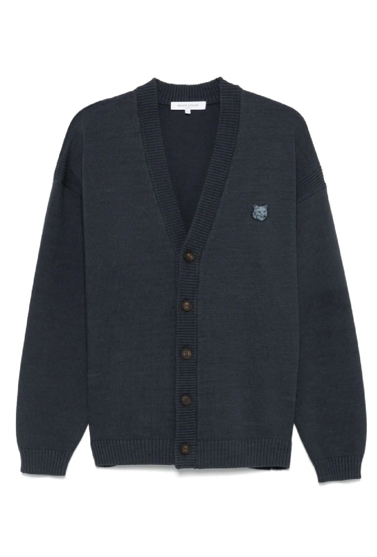 Shop Maison Kitsuné Bold Fox Head Patch Comfort Cardigan