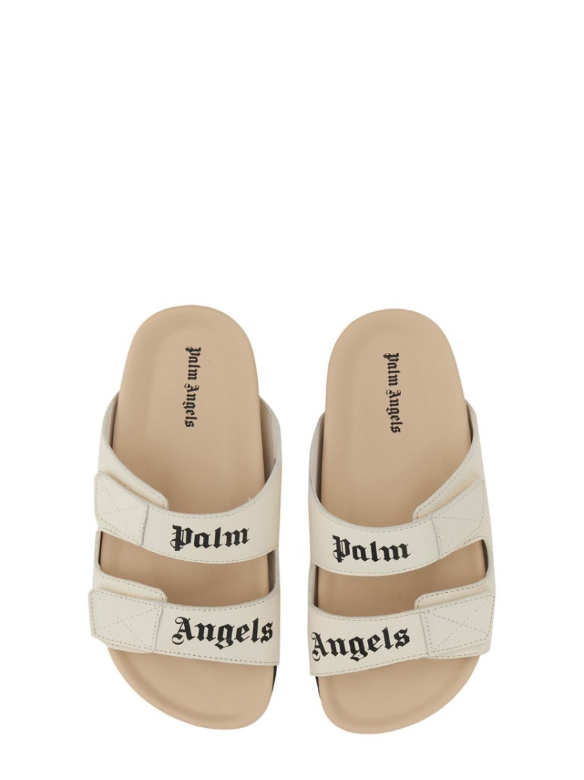 Palm Angels Sandal With Logo In White