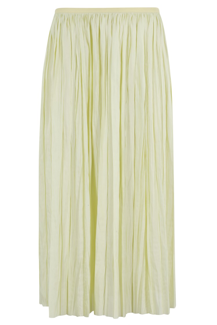 Shop Roberto Collina Plissé Midi Skirt In Yellow
