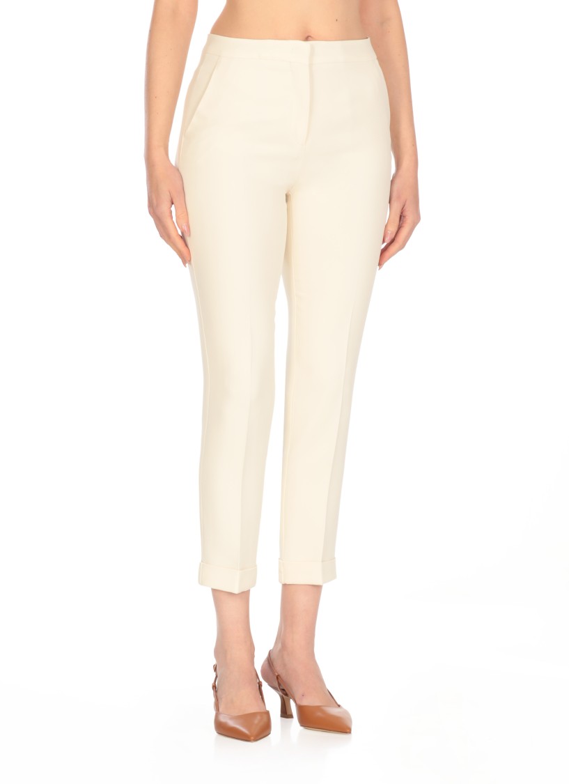 Etro Ivory Viscose Pants In Neutrals