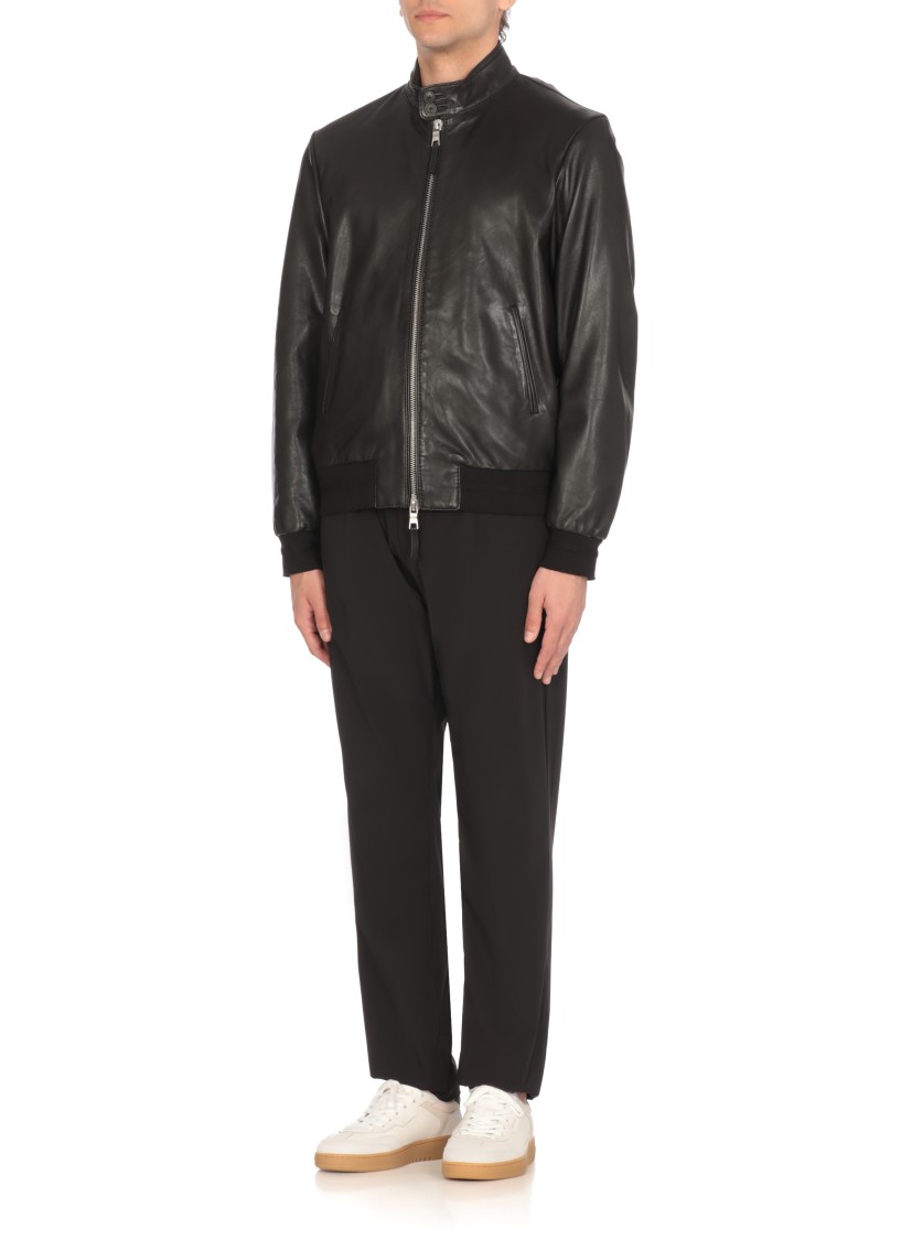 The Jack Leathers Black Leather Jacket In Black