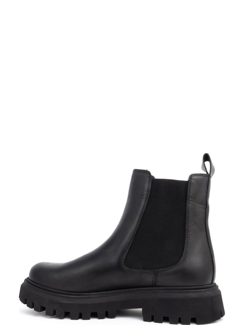 Sergio Moretti Black Ankle Boots With Elastic Side Panels In Black