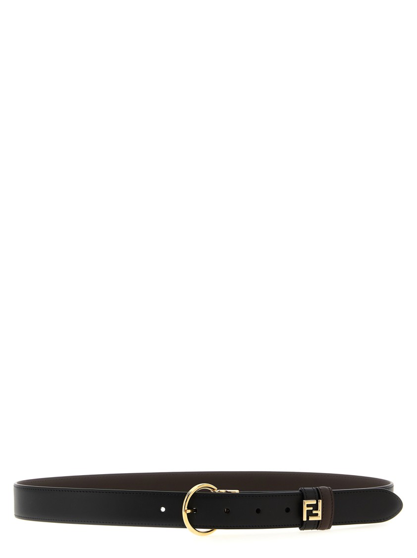Fendi Ff Reversible Belt Belts Multicolor In Black